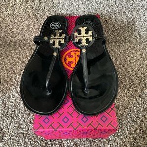 Tory Burch black jelly thong sandals